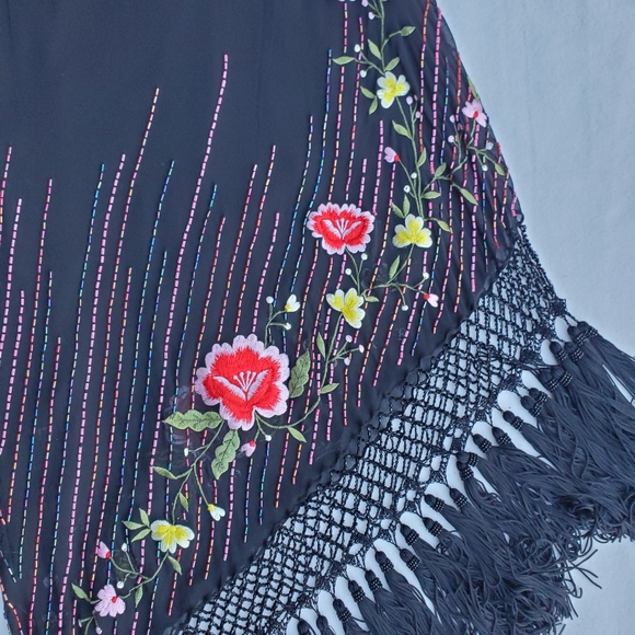 NWOT Cache embroidered beaded floral dress 2 - Picture 4 of 12